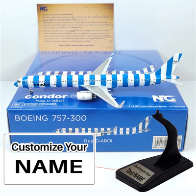 Side view of Condor Airlines Boeing 757-300 D-ABOI Airplane Model (1:400 Scale) aviation 16-18cm scale model aircraft in diec.