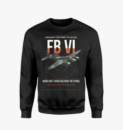 de Havilland Mosquito FB VI design on black sweatshirt
