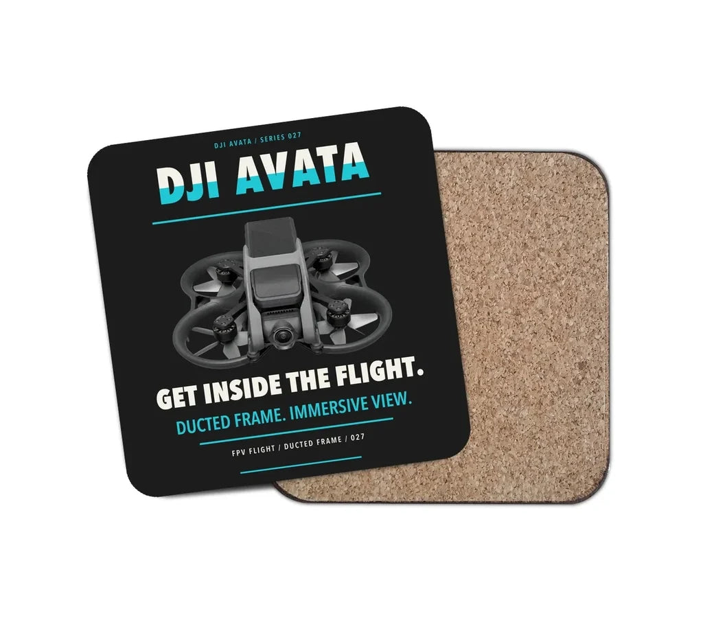 DJI Avata design on black 1 piece coaster