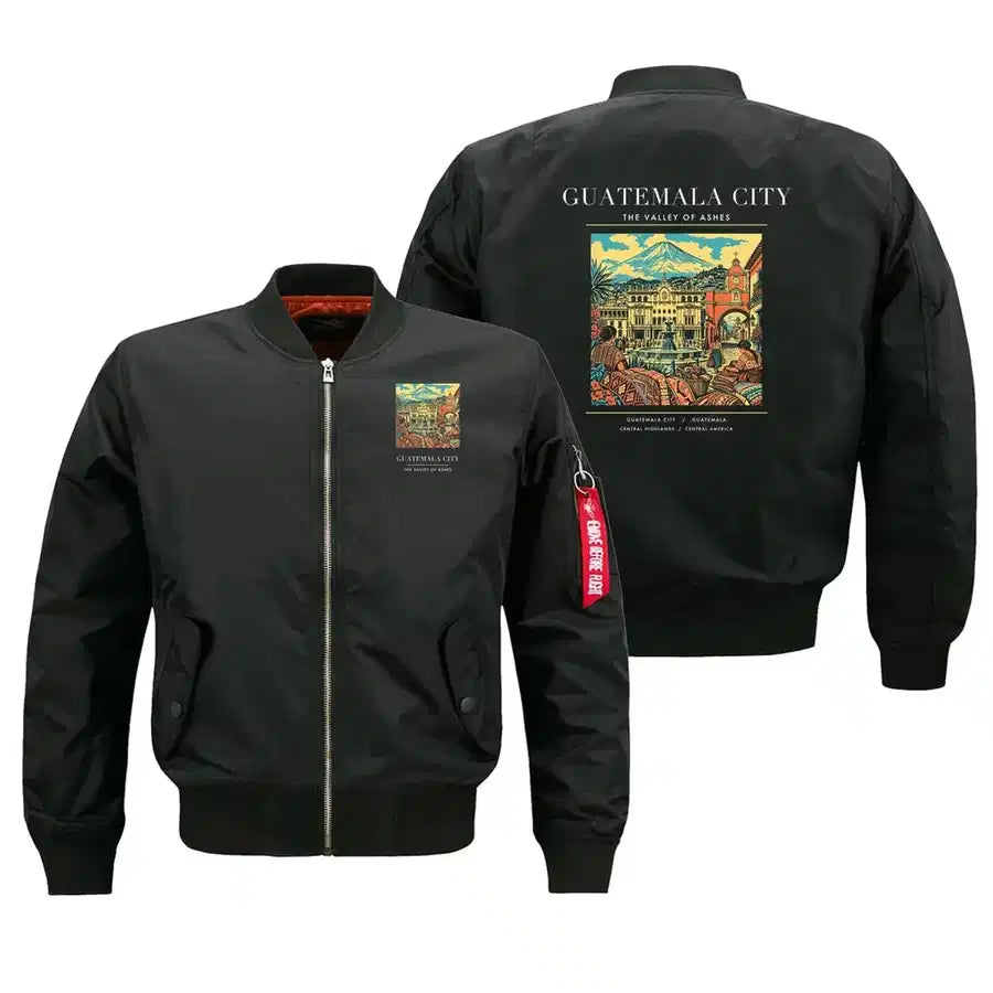 GUATEMALA CITY - Poster - Bomber Jacket - Black