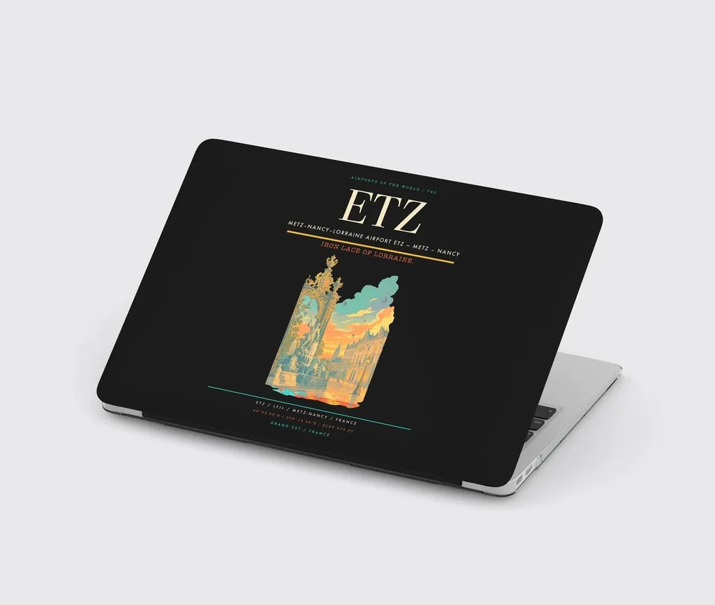 Metz–Nancy–Lorraine Airport (ETZ) design on black MacBook case