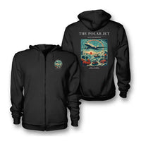 Thumbnail for VINTAGE G4119 - The Polar Jet - Premium Zipped Hoodie design on black