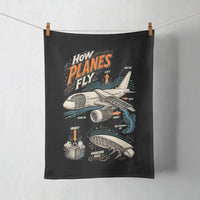 Thumbnail for How Planes Fly V2 design on black towel