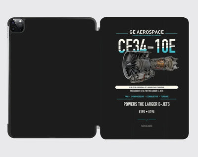 CF34-10E design on black ipad tablet case