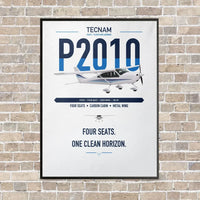 Thumbnail for Tecnam P2010 vertical canvas print - framed - white background