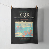 Thumbnail for Regina International Airport (YQR) design on black towel