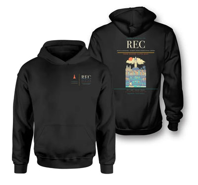 Guararapes-Gilberto Freyre International Airport (REC) design on black double-side hoodie