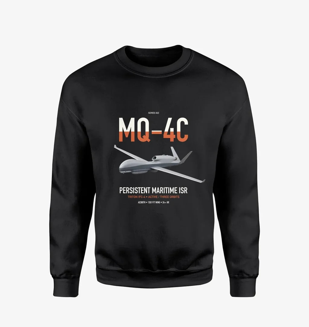 MQ-4C Triton IFC-4 design on black sweatshirt