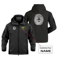 Thumbnail for Aviation Finger Print Military Jackets (Customizable) aviation design printed on heavy cotton shell with field-style pockets.