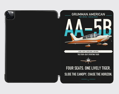 Grumman American AA-5B Tiger design on black ipad tablet case