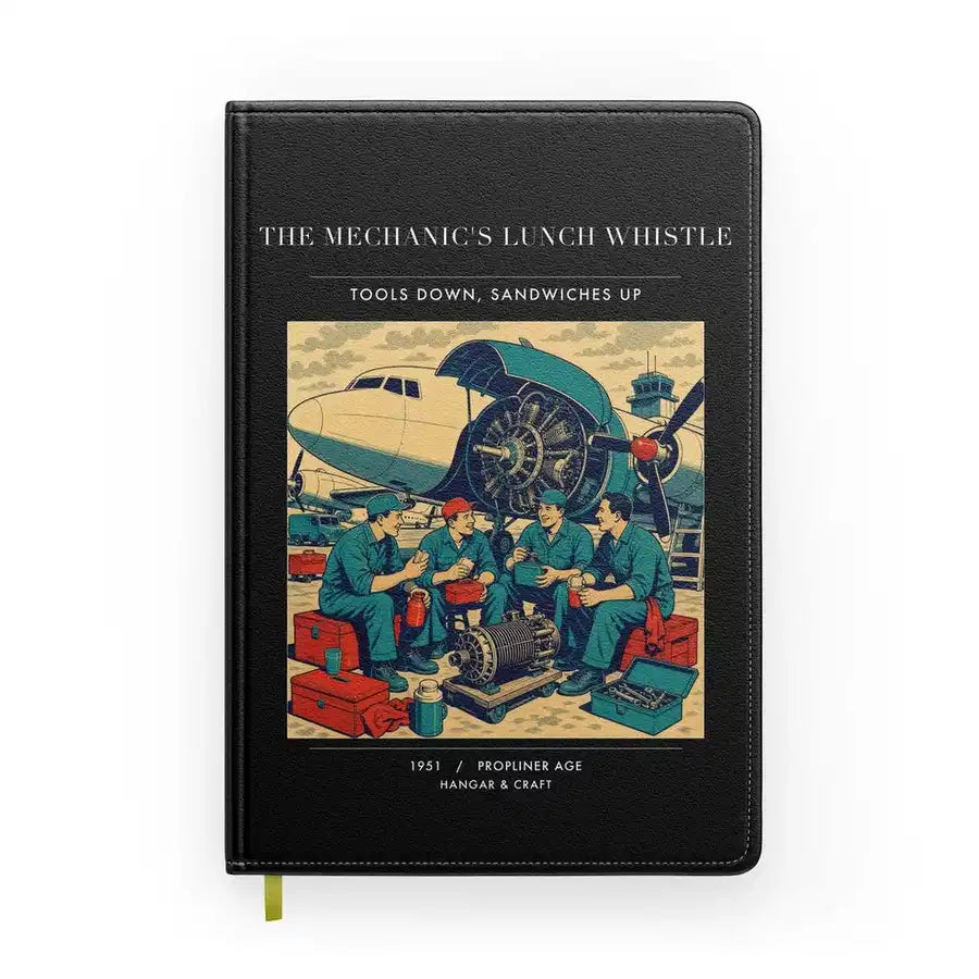 VINTAGE G4452 - The Mechanic's Lunch Whistle - Designed Notebooks design on black
