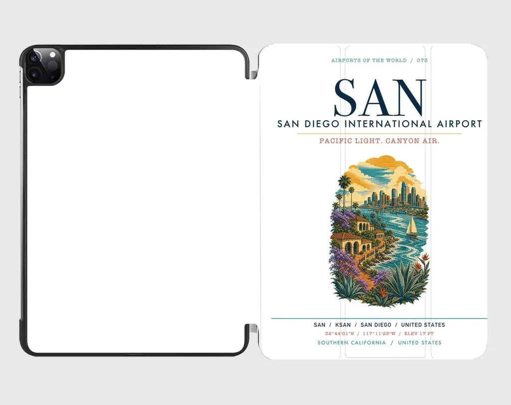 San Diego International Airport (SAN) design on white ipad tablet case