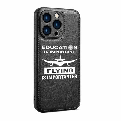 Flying is Importanter aviation themed leather iPhone case for iPhone.