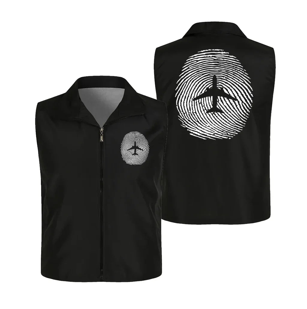 Aviation Finger Print Thin Style aviation design printed on lightweight shell with sleeveless design thin vest.