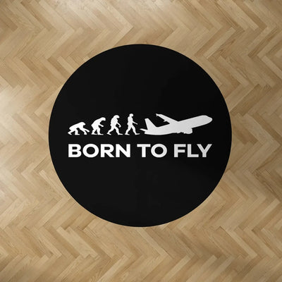 Born To Fly Carpet & Floor Mats (Round) aviation design on durable carpet pile with non-slip backing round carpet floor mat.