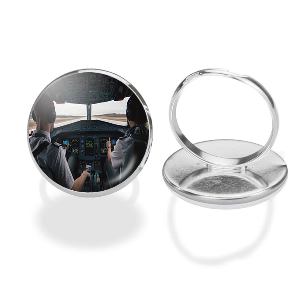 Departing Aircraft's Cockpit aviation ring in stainless steel.