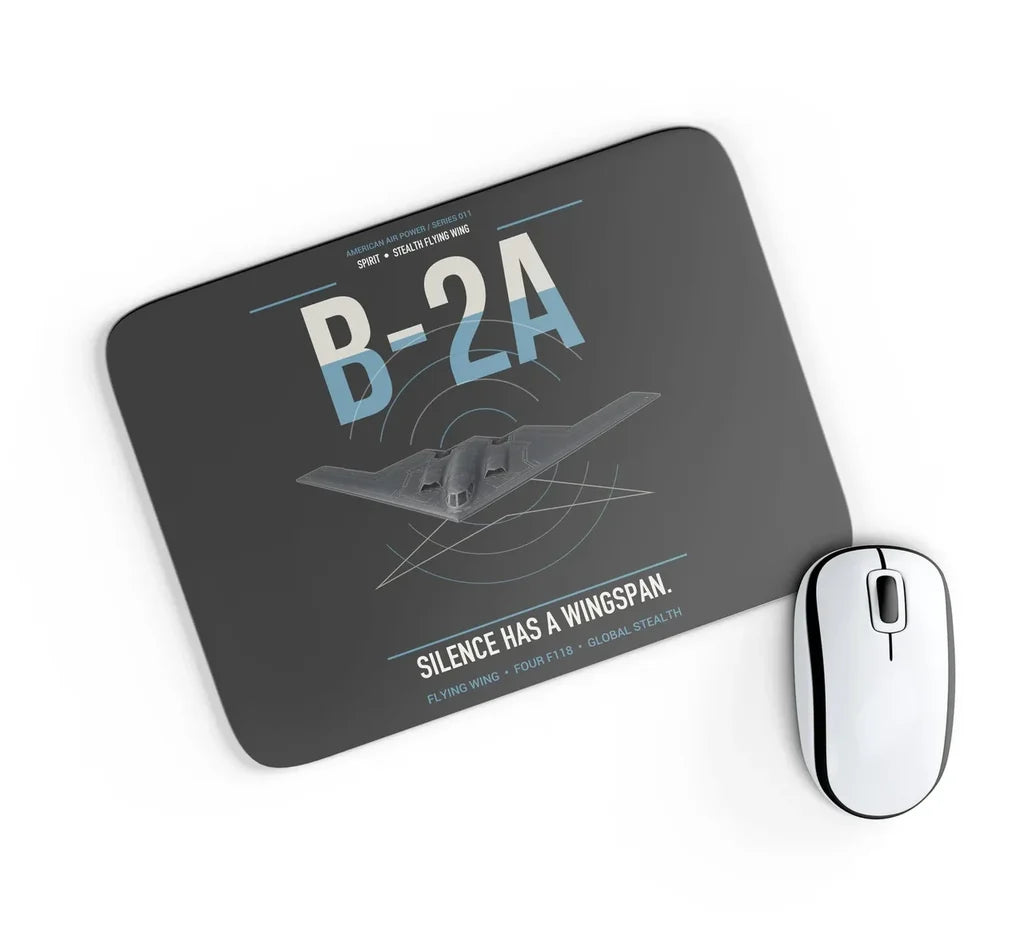 B-2A Spirit design on black rectangle mouse pad