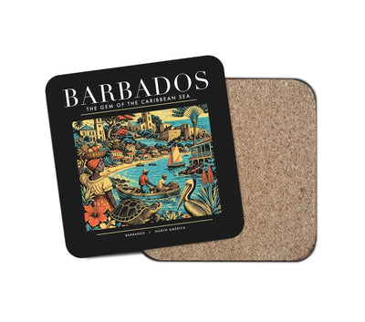 BARBADOS - Poster - Coaster - Black