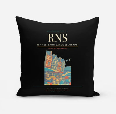 Rennes–Saint-Jacques Airport (RNS) design on black pillow