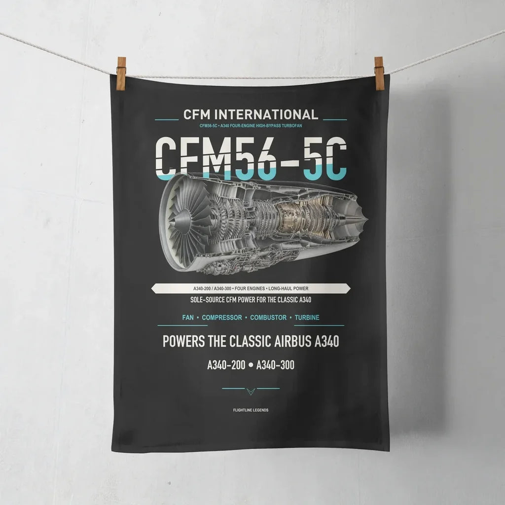 CFM56-5C design on black towel