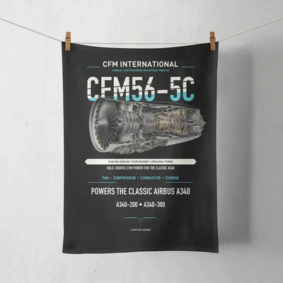 CFM56-5C design on black towel