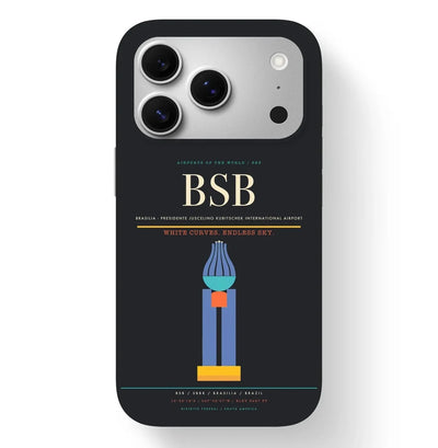 Brasilia Airport (BSB) design on black iPhone 17 Pro MagSafe case
