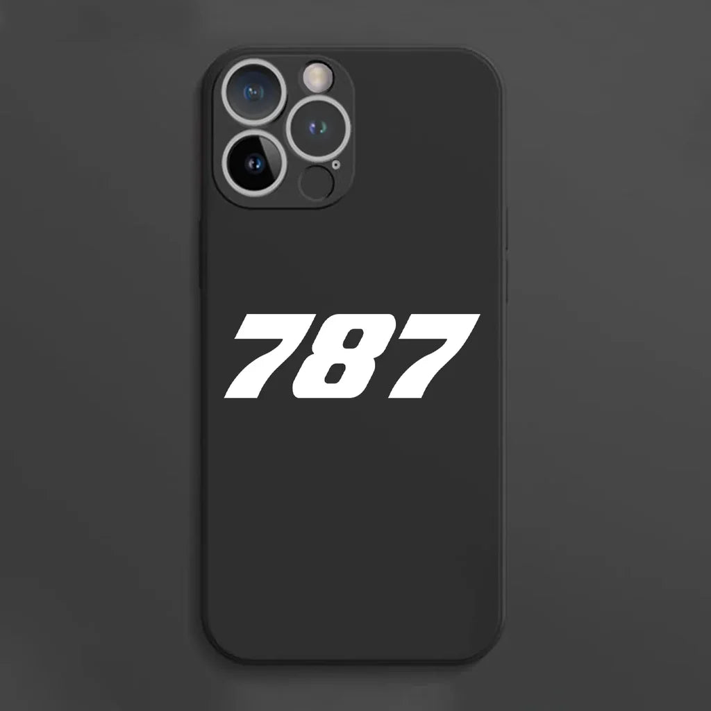 Boeing 787 Flat Text aviation themed soft silicone iPhone case for iPhone.