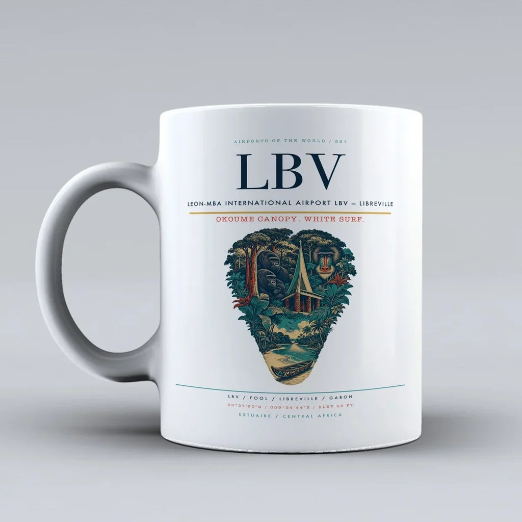 International Airport LBV — Libreville Mug design on white leon mba