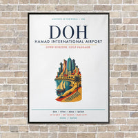 Thumbnail for Hamad International Airport Doha DOH vertical canvas print - framed - white background