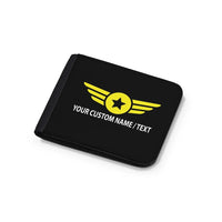 Thumbnail for Customizable Name & Badge (4) aviation wallet in leather.