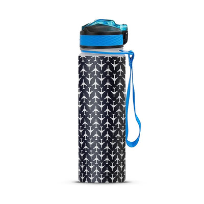 Perfectly Sized Seamless Airplanes Dark Blue Sports aviation design on sport kettle, insulated bottle with sport spout.