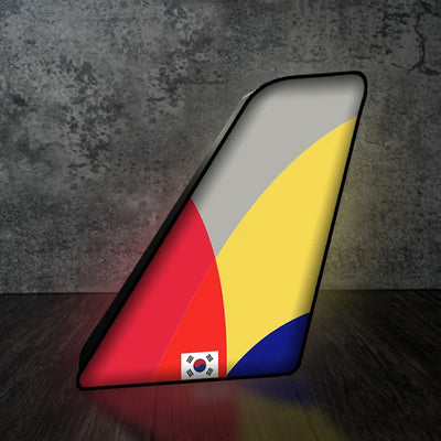 Asiana Airlines Led Aircraft Tail aviation design on premium acrylic with LED 3D aircraft tail lamp.
