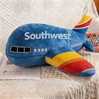 Thumbnail for Southwest Airlines aviation design on soft polyester filling airplane-shape decorative pillow.