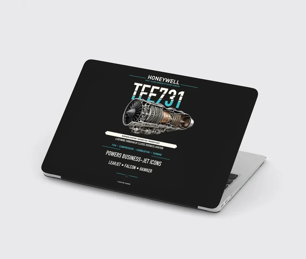 TFE731 design on black MacBook case