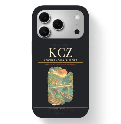 Kochi Airport (KCZ) design on black iPhone 17 Pro MagSafe case
