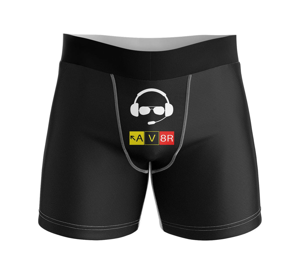 AV8R 2 aviation design on soft cotton blend men's boxers.