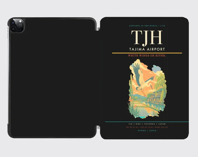 Tajima Airport (TJH) design on black ipad tablet case