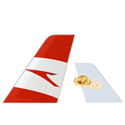 Austrian Airlines aviation design tail-shape badge pin in polished alloy.