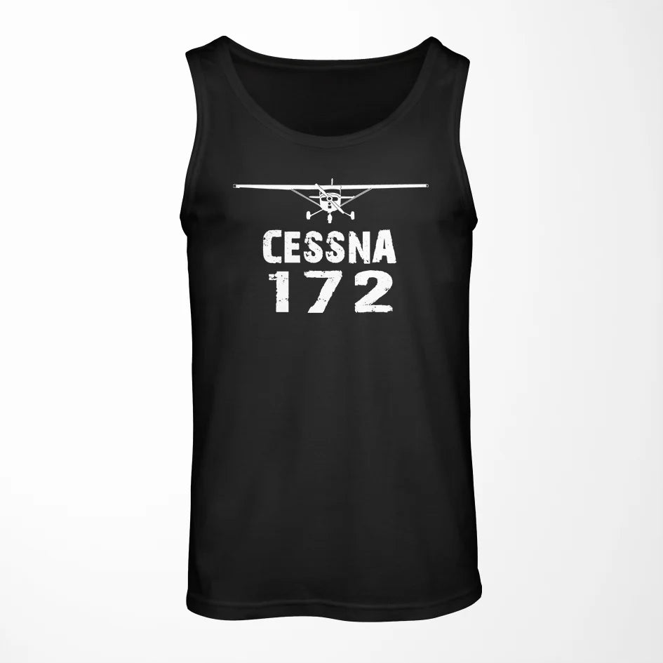 Cessna 172 & Plane aviation design on breathable cotton tank top.