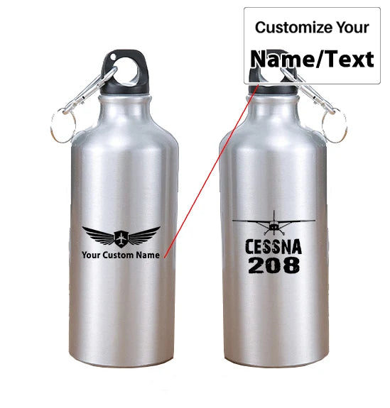 Cessna 208 & Plane aviation design on thermos, vacuum-insulated.