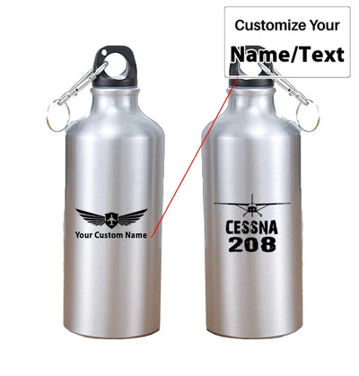 Cessna 208 & Plane aviation design on thermos, vacuum-insulated.