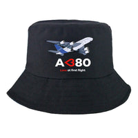 Thumbnail for Airbus A380 Love at first flight Summer aviation embroidery on breathable cotton summer hat.