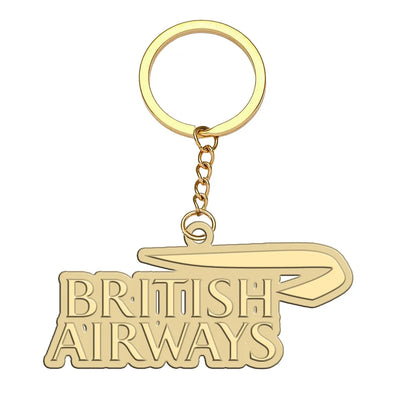 British Airways Airlines aviation hollow key chain in polished alloy.