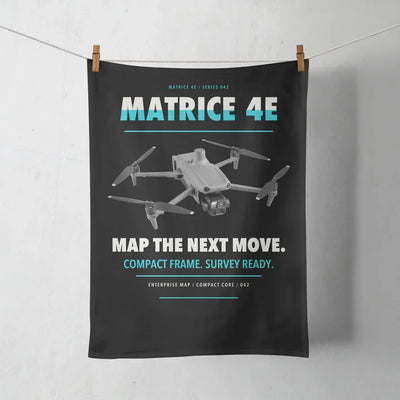 DJI Matrice 4E design on black towel