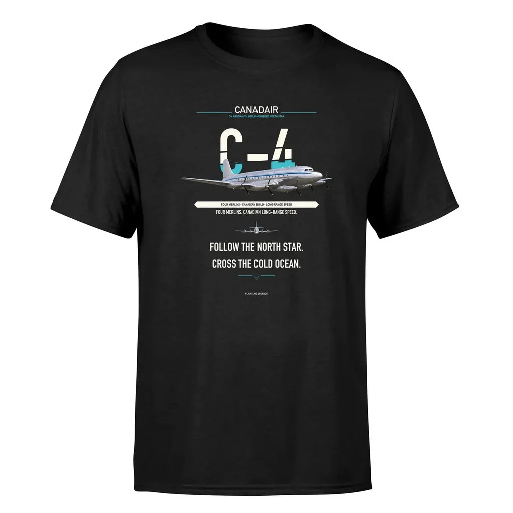 Canadair C-4 Argonaut North Star design on black single side