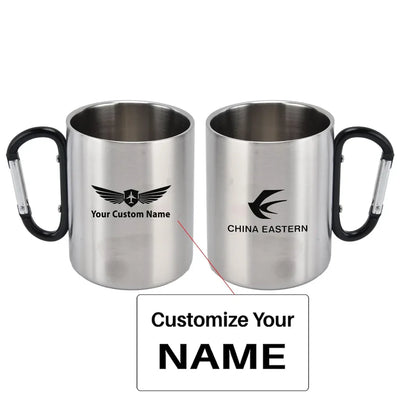 China Eastern Airlines aviation design on outdoor mug, durable insulated construction.