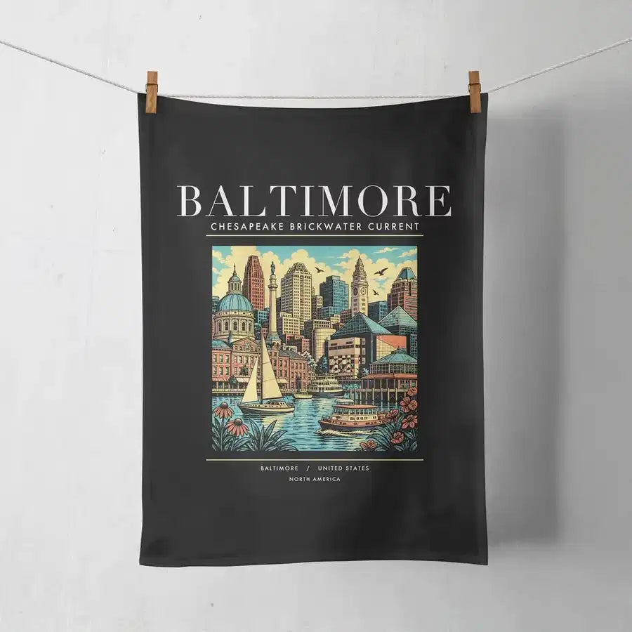 BALTIMORE - Poster - Towel - Black