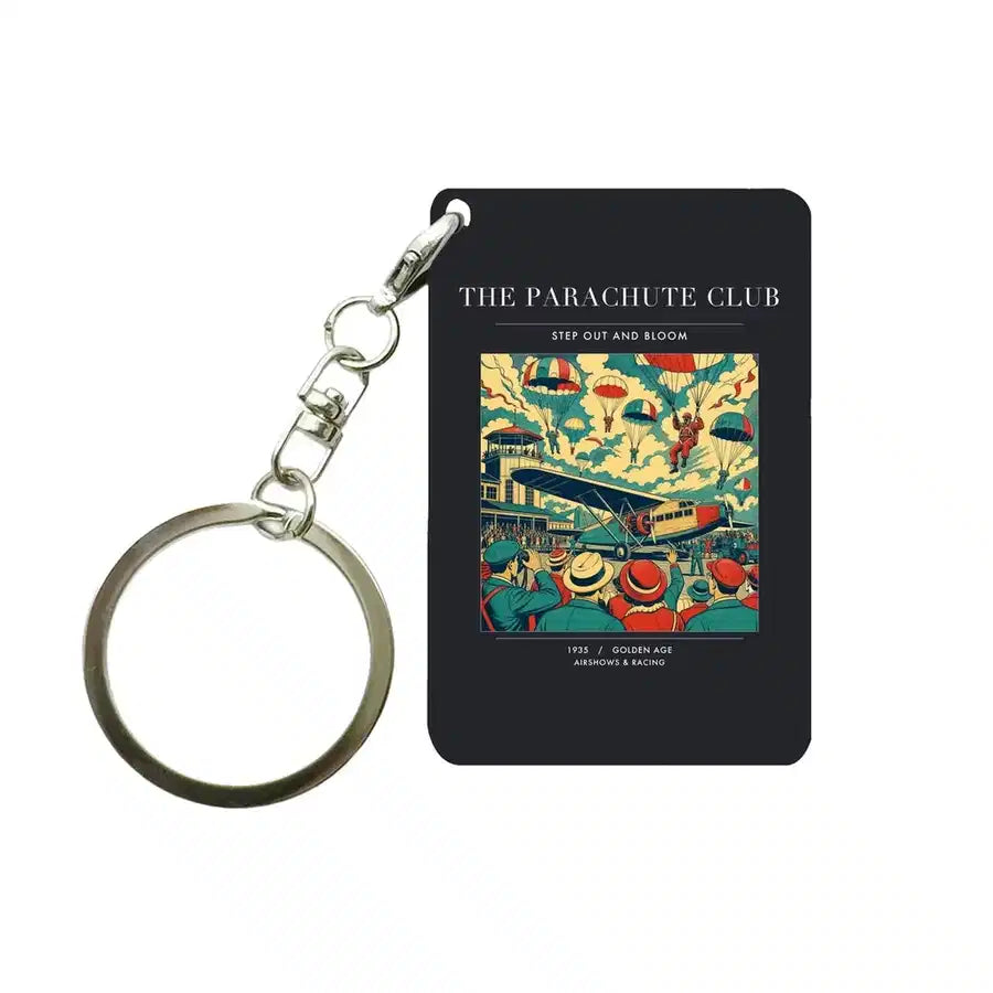 VINTAGE G4032 - The Parachute Club - Designed Key Chain design on black