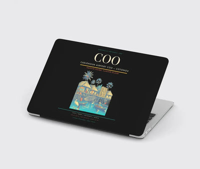 Cadjehoun Airport (COO) design on black MacBook case