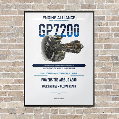 GP7200 vertical canvas print - framed - white background